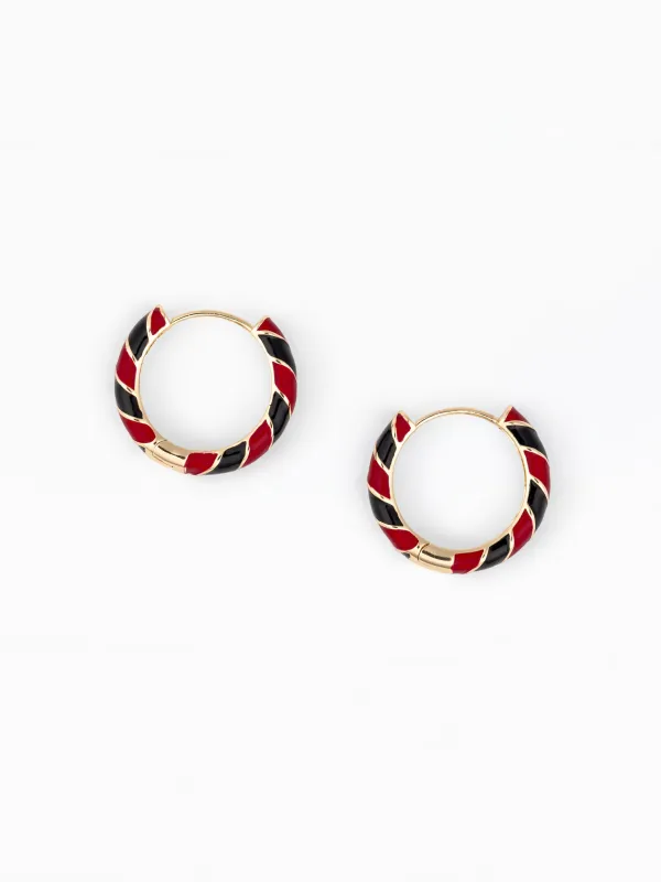 Paisley Huggie Earrings | Garnet + Black made by Michelle McDowell