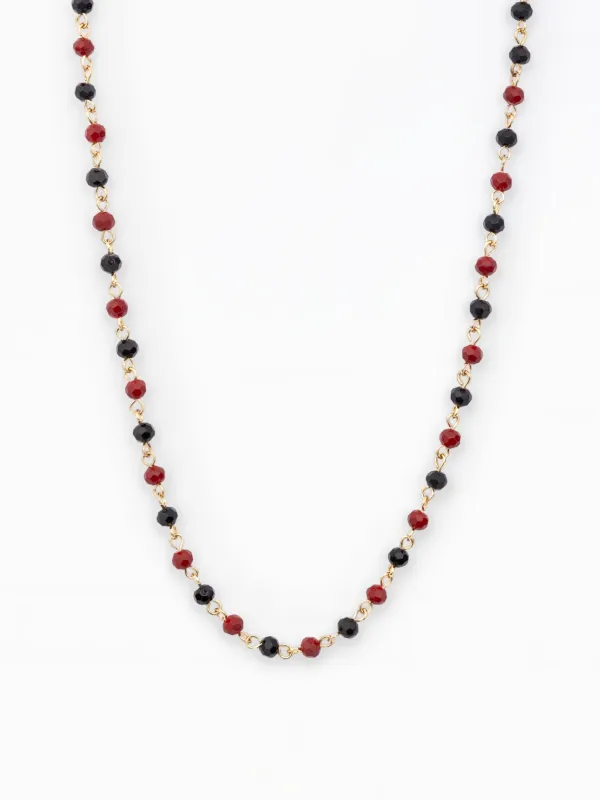 Macy Chain Necklace | Garnet + Black made by Michelle McDowell