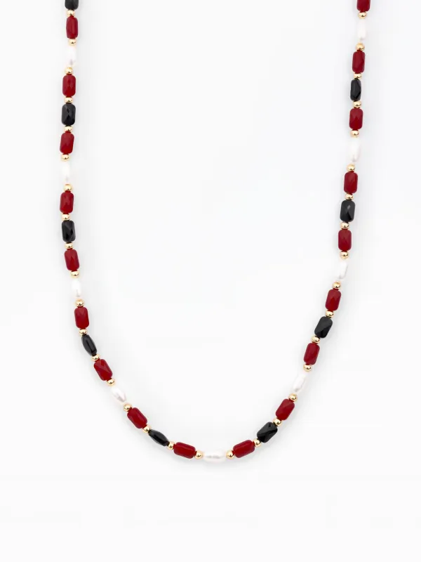 Clover Pearl Necklace | Garnet + Black made by Michelle McDowell