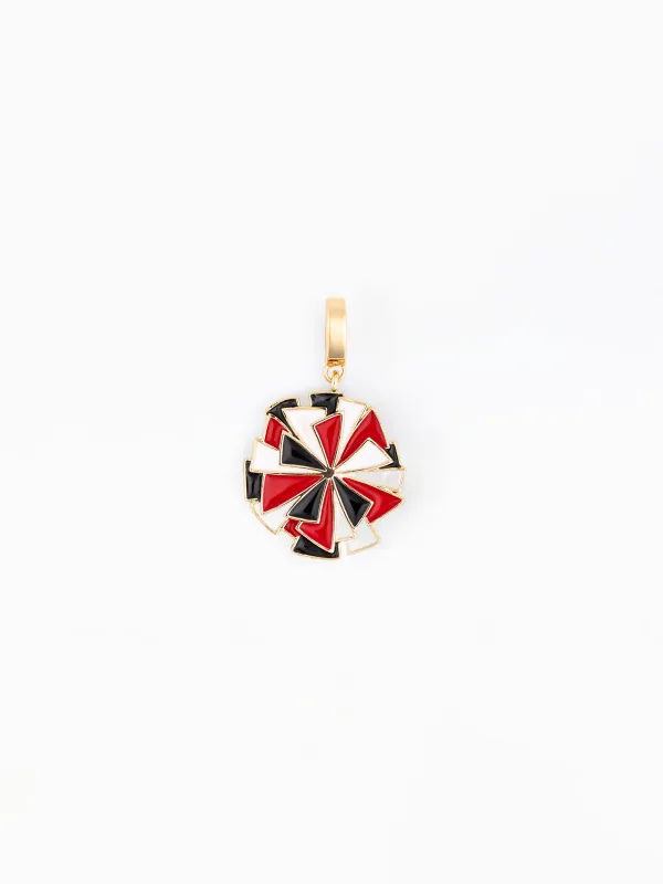 Sophie Charm | Pom Pom Red + Black made by Michelle McDowell