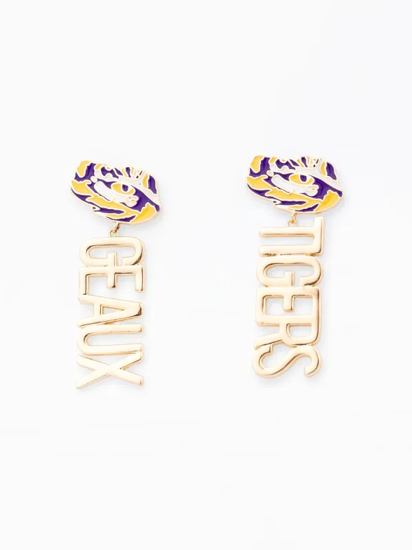 LSU Drop Earrings | Geaux made by Michelle McDowell