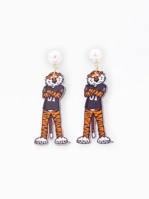 Auburn Pearl Drop Earrings | Tiger made by Michelle McDowell