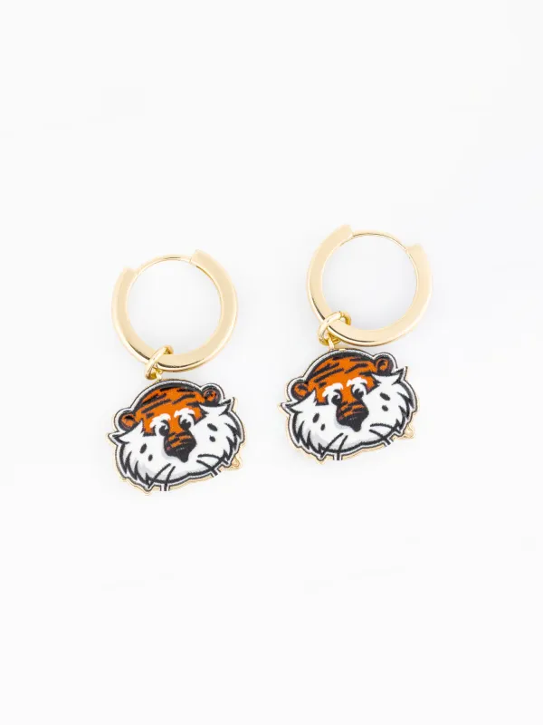 Auburn Pendant Earrings | Aubie the Tiger made by Michelle McDowell