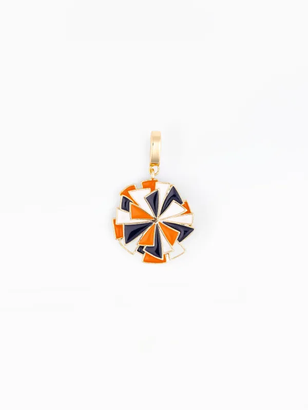 Sophie Charm | Pom Pom Navy + Orange made by Michelle McDowell