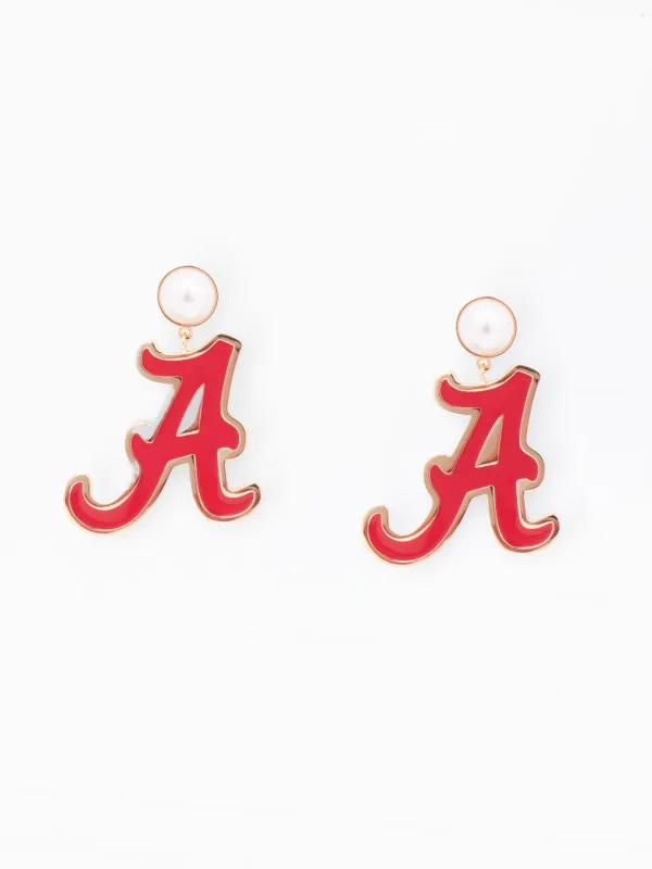 Alabama Pearl Drop Earrings made by Michelle McDowell