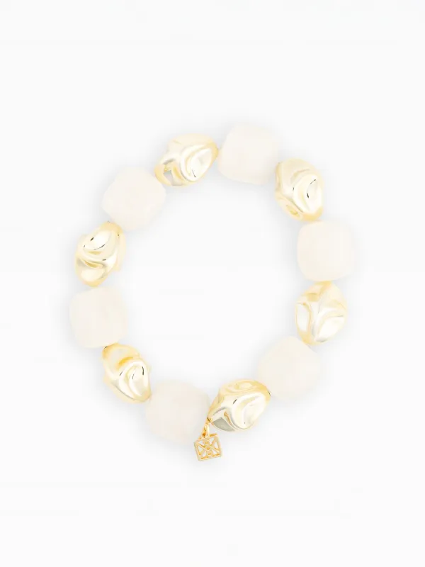 Lyla Beaded Bracelet | Cream made by Michelle McDowell