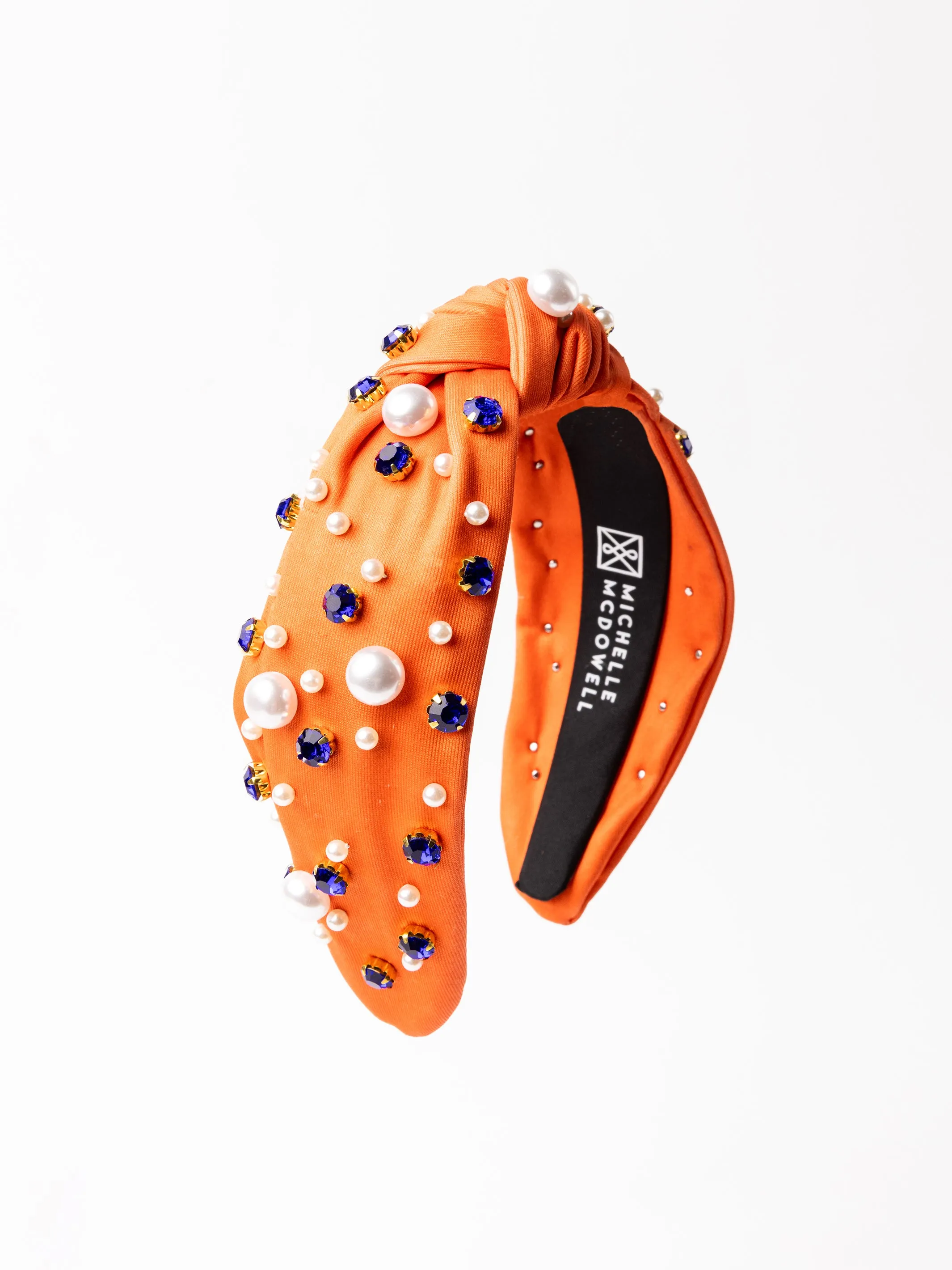 Charleigh Headband | Blue + Orange sold by Michelle McDowell