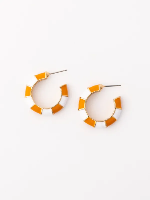 Ashlynn Earrings | Orange + White sold by Michelle McDowell