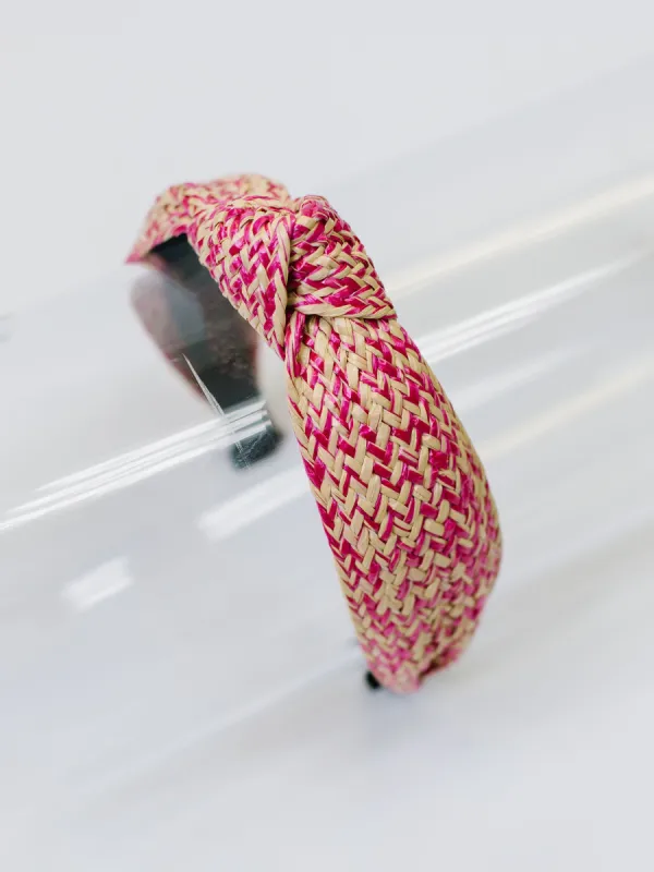 Sunny Headband | Pink and Natural sold by Michelle McDowell