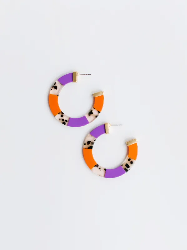 Melody Earrings | Purple + Orange sold by Michelle McDowell