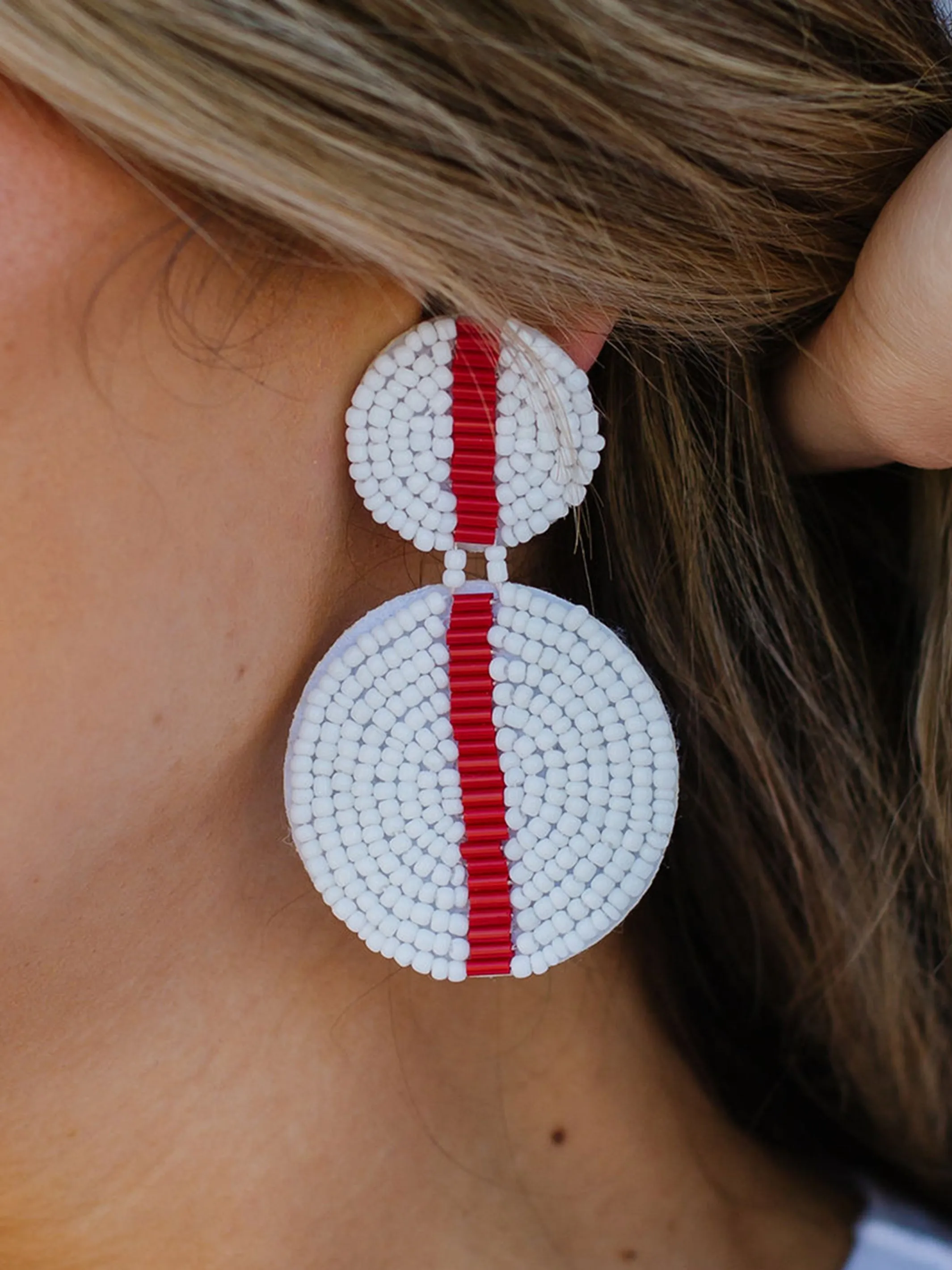 Colleen Earrings | Crimson + White sold by Michelle McDowell