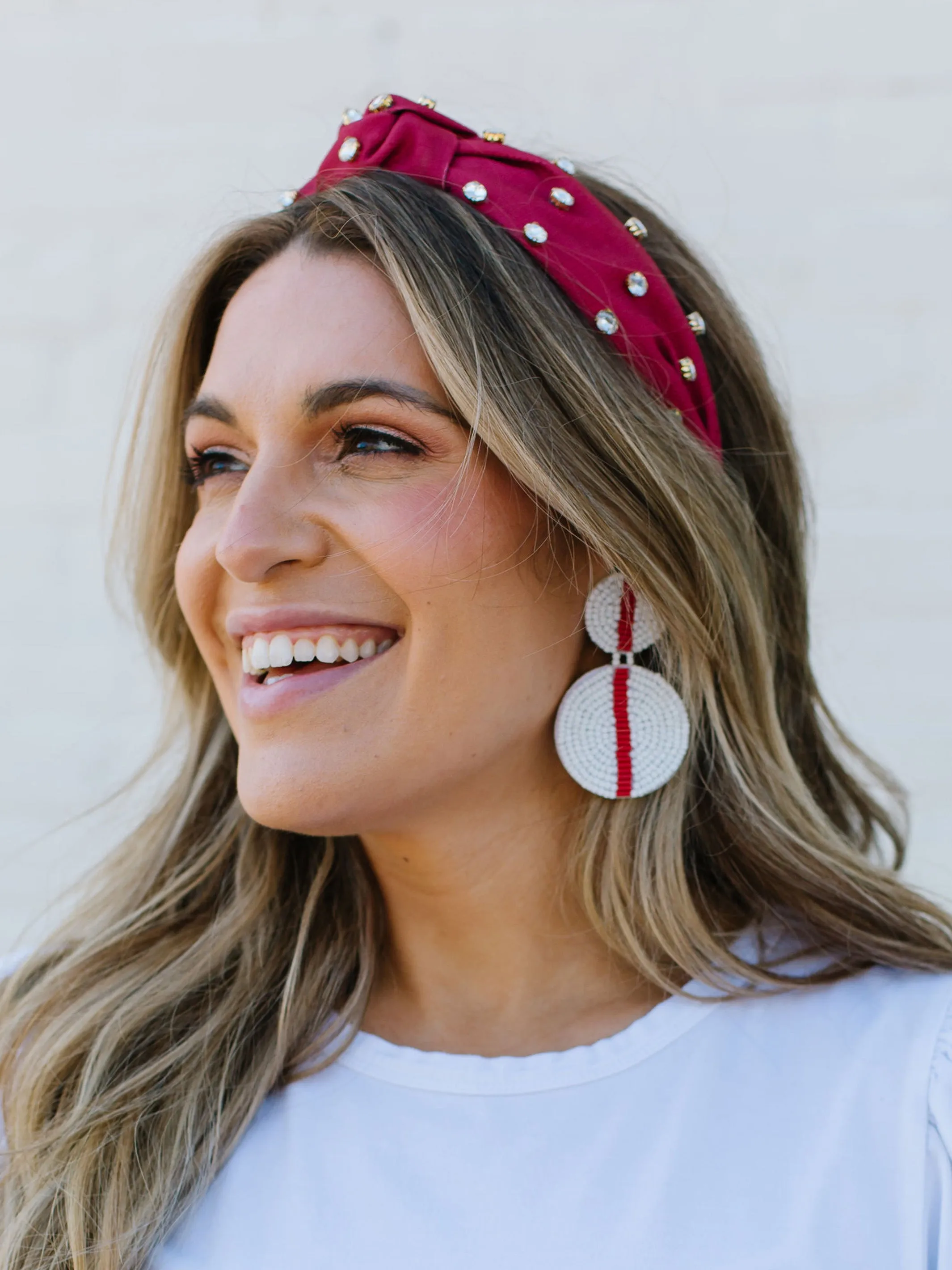 Colleen Earrings | Crimson + White sold by Michelle McDowell product image thumbnail 3