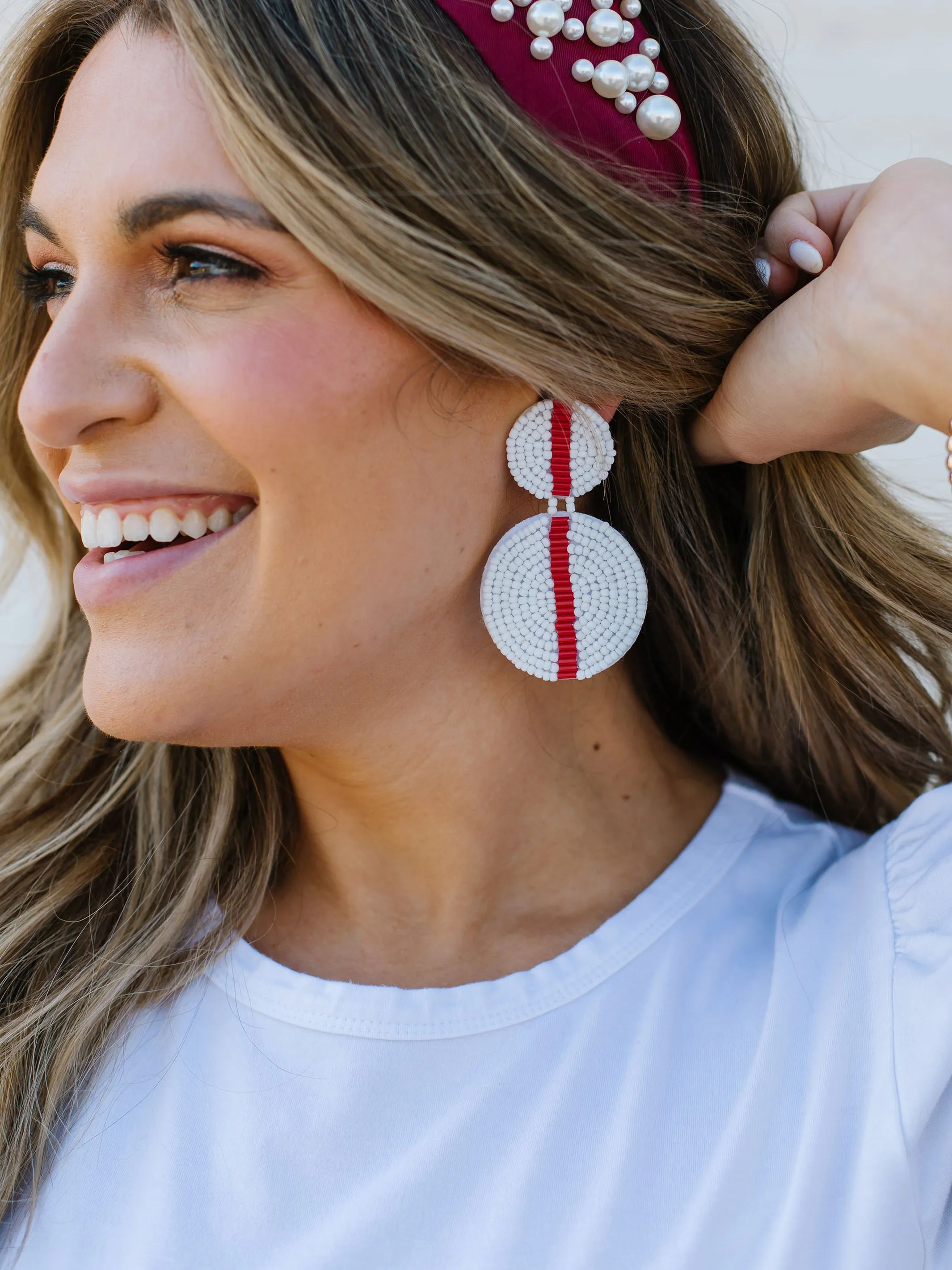 Colleen Earrings | Crimson + White sold by Michelle McDowell product image thumbnail 4