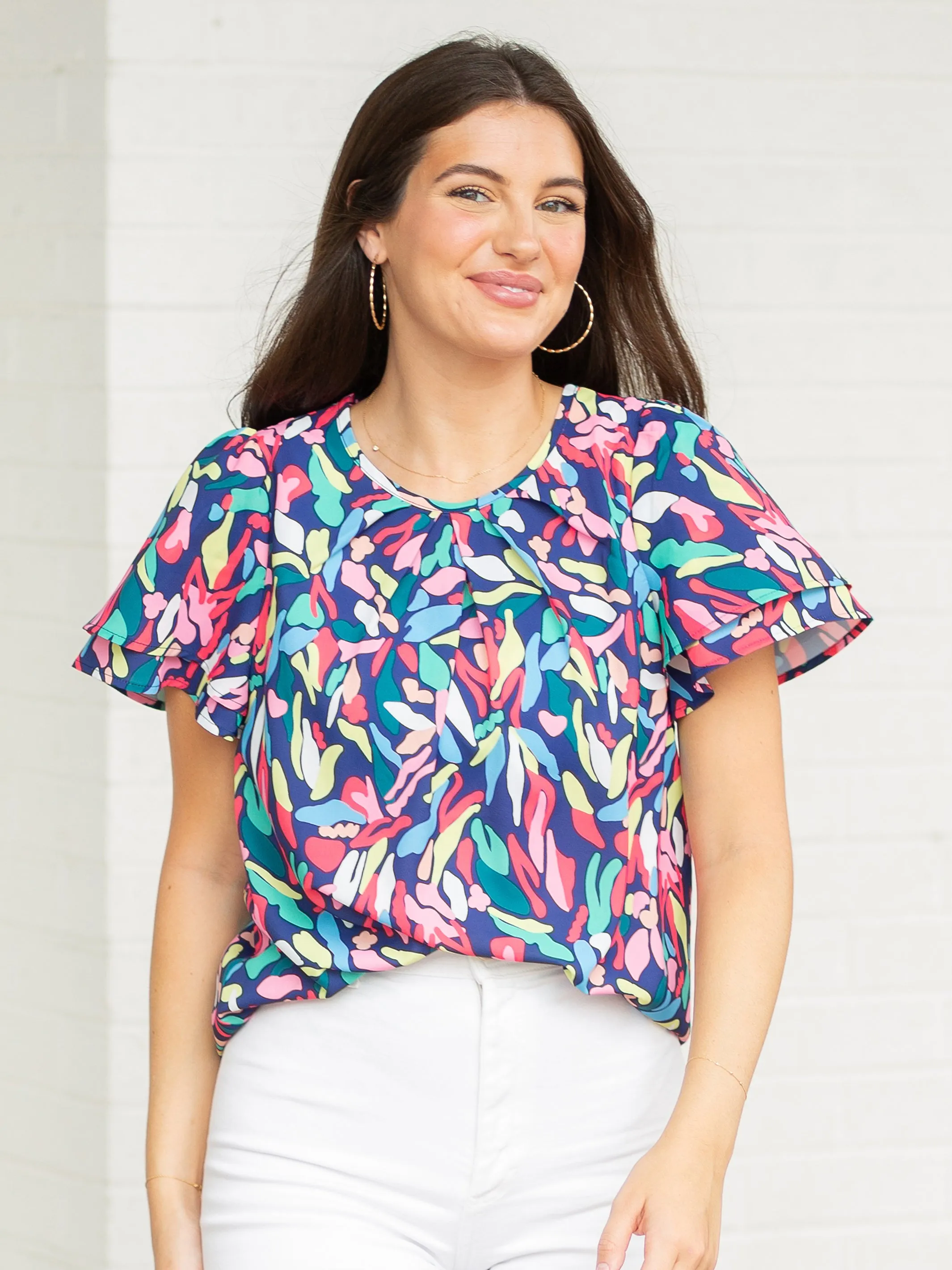 FINAL SALE - Ariel Top | Wishing Pool Navy sold by Michelle McDowell