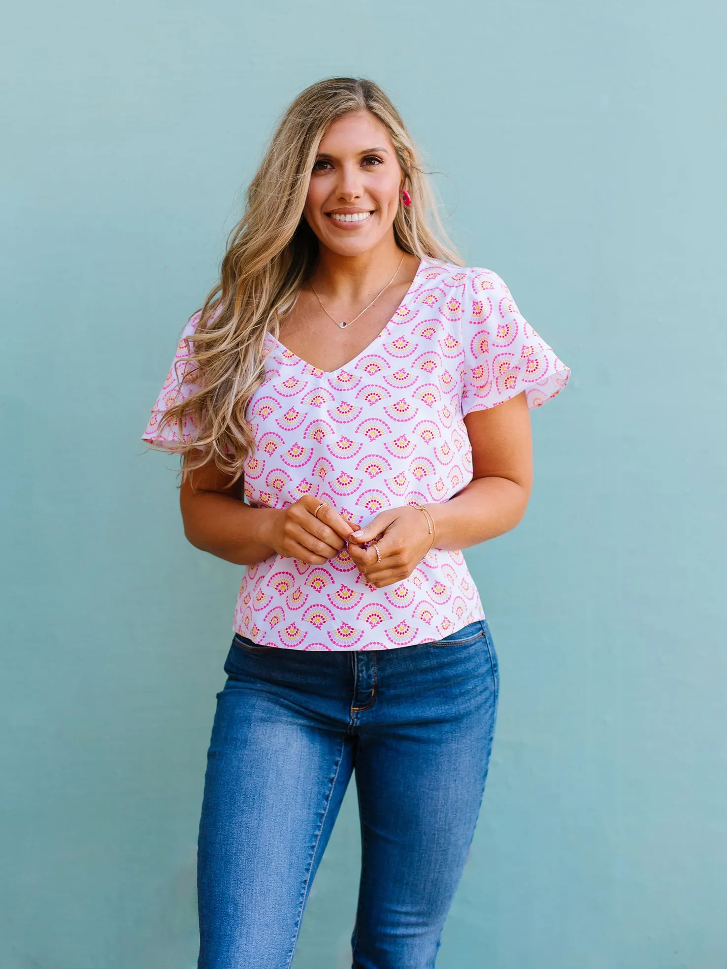 FINAL SALE - Grayson Top | Breezy Afternoon Pink sold by Michelle McDowell product image thumbnail 2