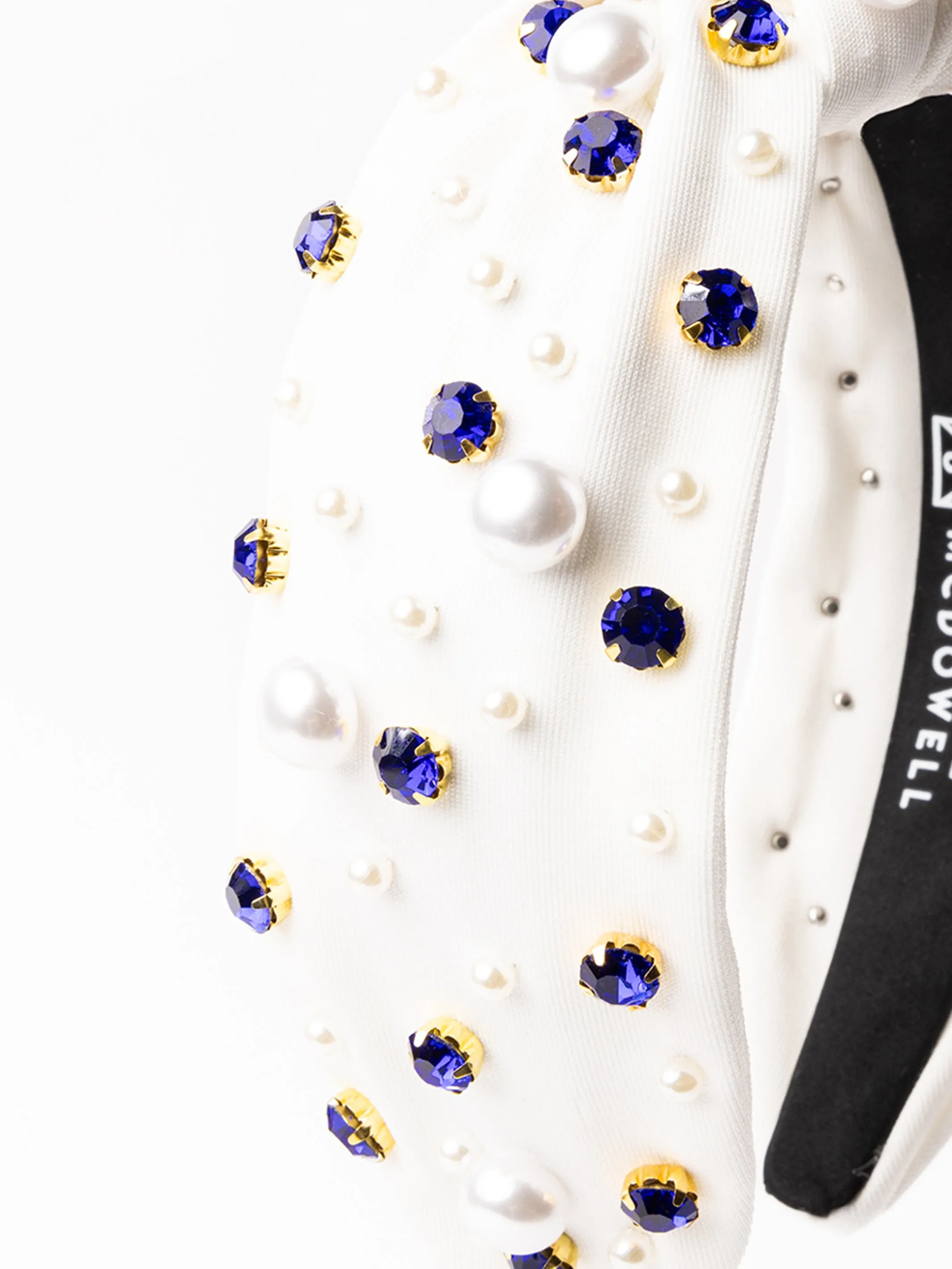 Charleigh Headband | Blue + White sold by Michelle McDowell product image thumbnail 2