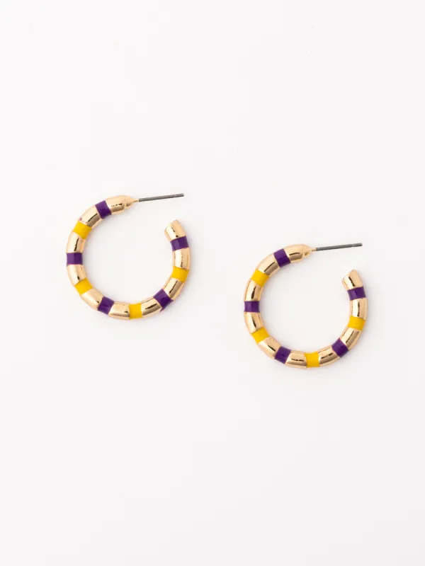 Nellie Earrings | Purple + Gold sold by Michelle McDowell