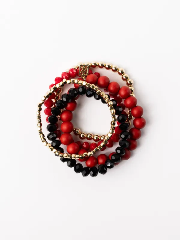 Mandy Bracelets | Red + Black sold by Michelle McDowell