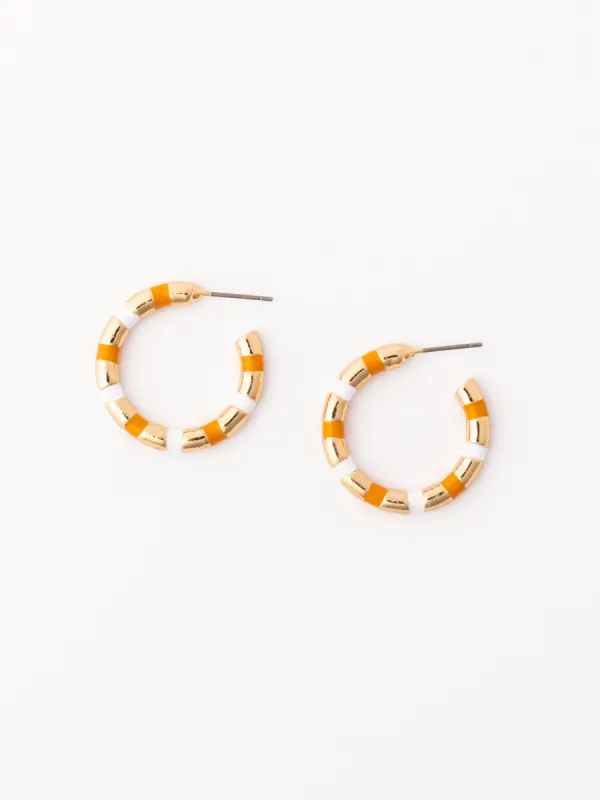 Nellie Earrings | Orange + White sold by Michelle McDowell