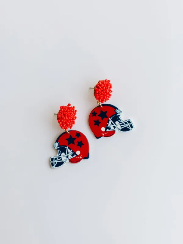 Touchdown Earrings | Red + Blue sold by Michelle McDowell