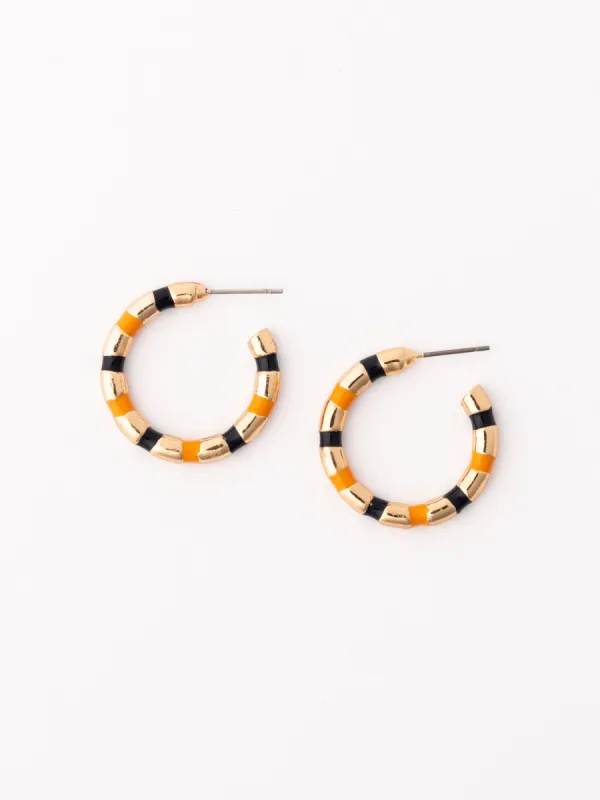 Nellie Earrings | Navy + Orange sold by Michelle McDowell