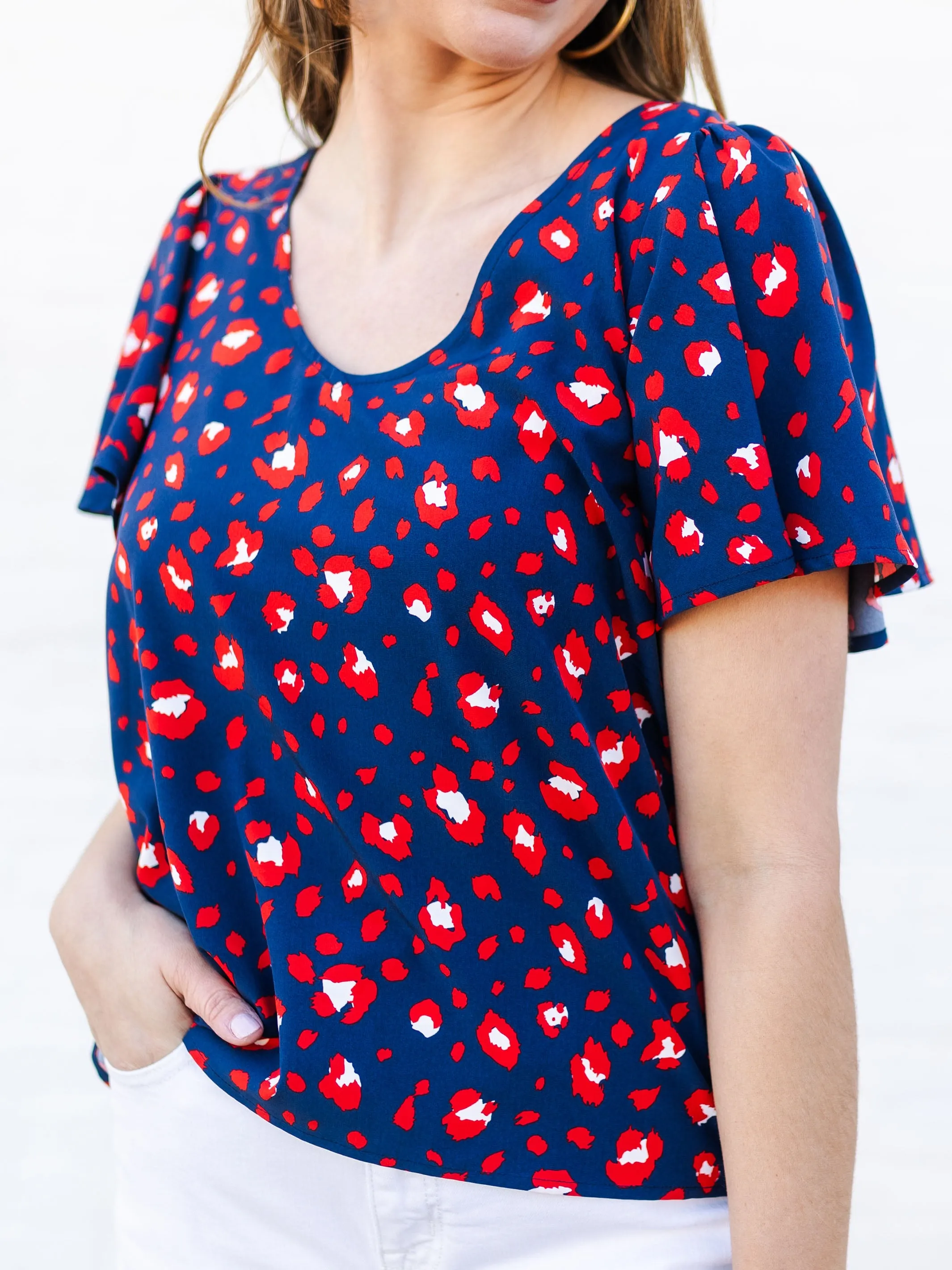 Paisley Top | Party Animal Red + Blue sold by Michelle McDowell product image thumbnail 2