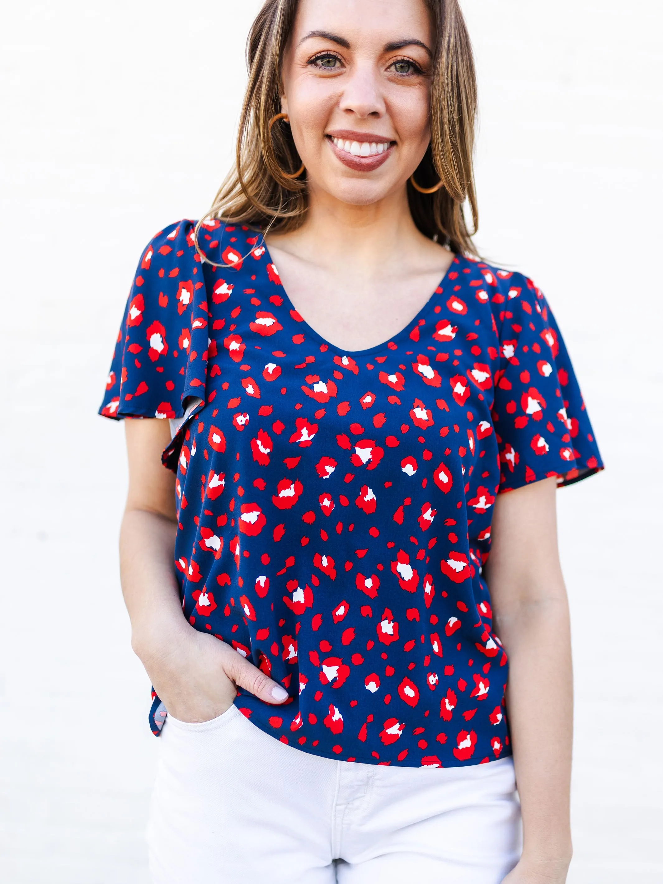 Paisley Top | Party Animal Red + Blue sold by Michelle McDowell