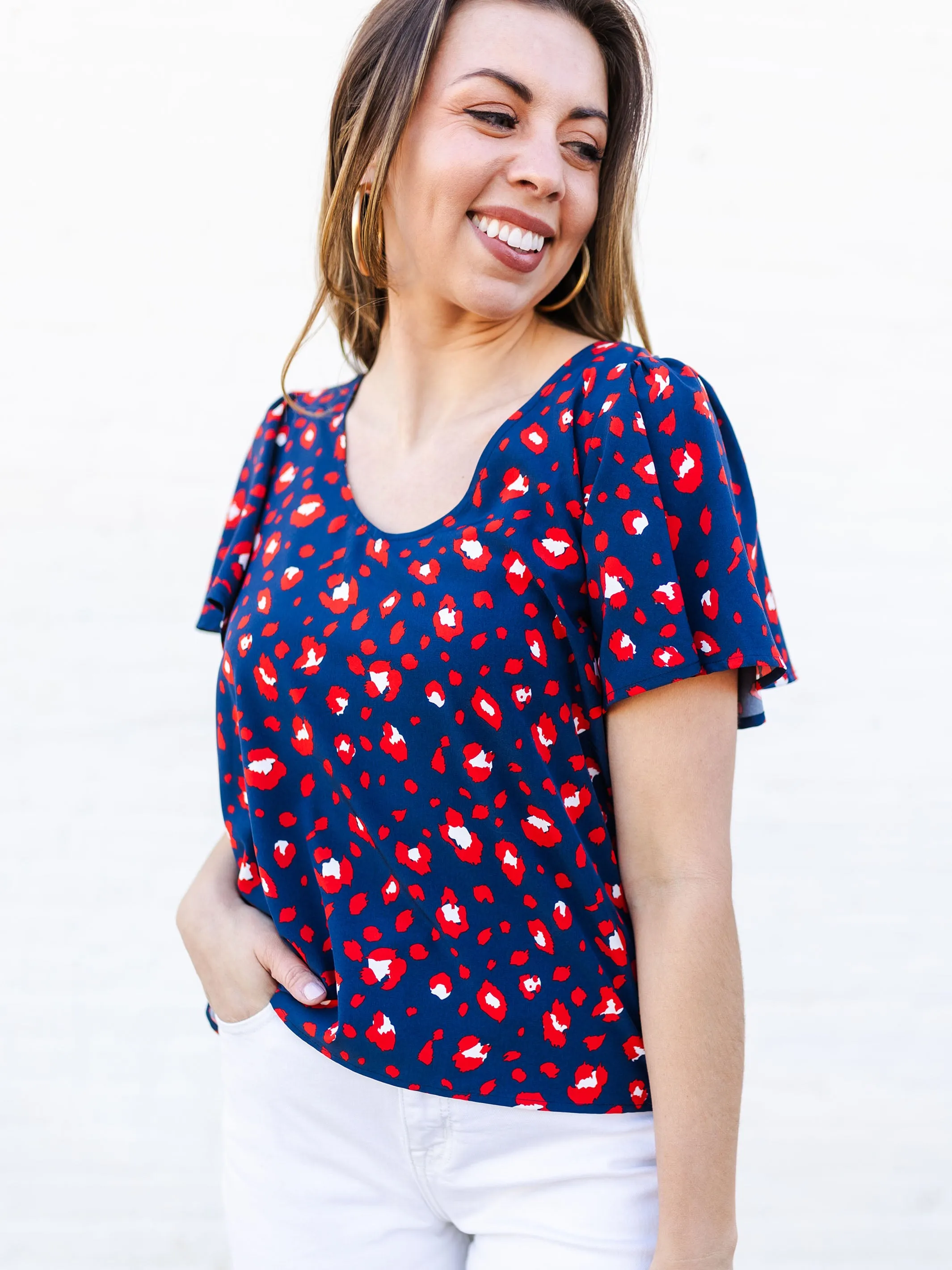 Paisley Top | Party Animal Red + Blue sold by Michelle McDowell product image thumbnail 5