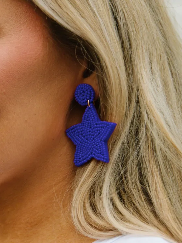 FINAL SALE - Star Earrings | Blue sold by Michelle McDowell