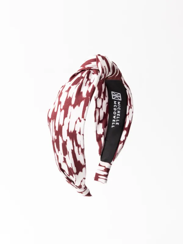 Luna Headband | Tailgate Time Maroon + White sold by Michelle McDowell