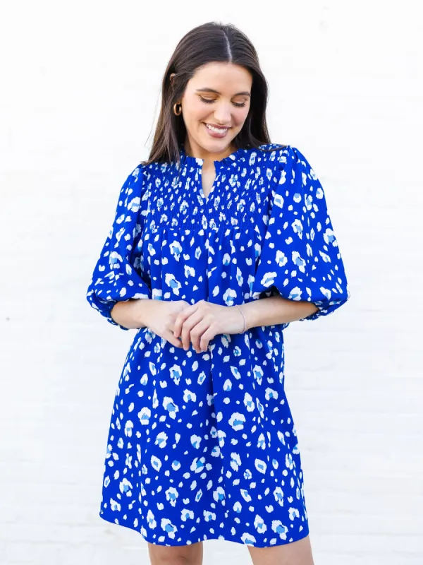 Amelia Dress | Party Animal Blue + White sold by Michelle McDowell