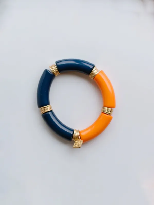 FINAL SALE - Brogan Bracelet | Navy + Orange sold by Michelle McDowell