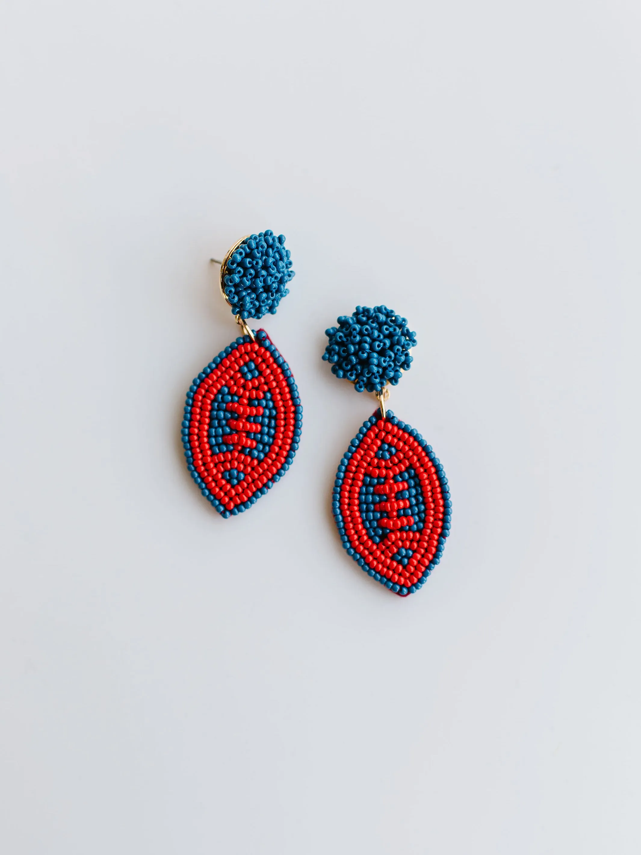 Football Earrings | Red + Blue sold by Michelle McDowell product image thumbnail 2