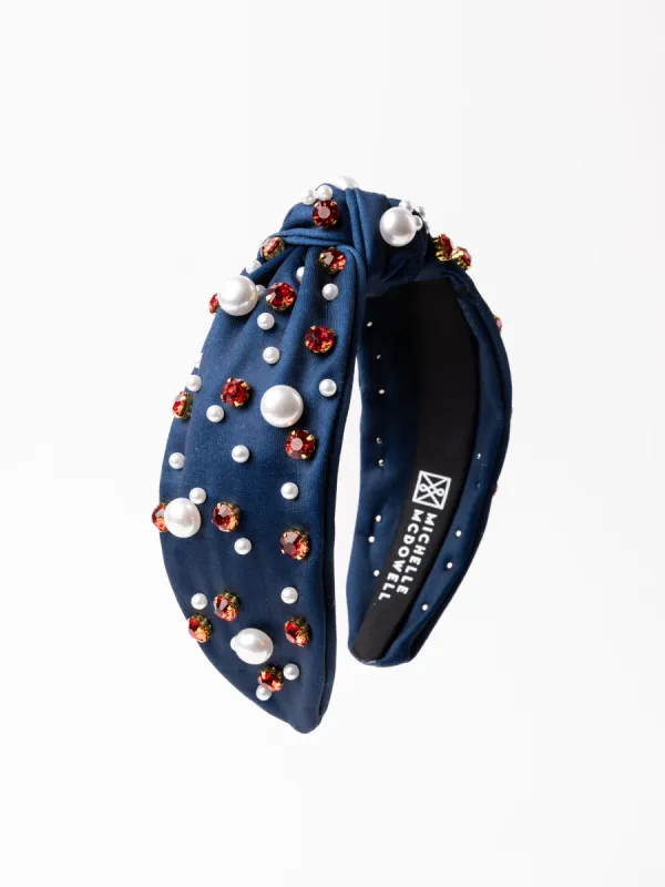 Charleigh Headband | Red + Blue sold by Michelle McDowell