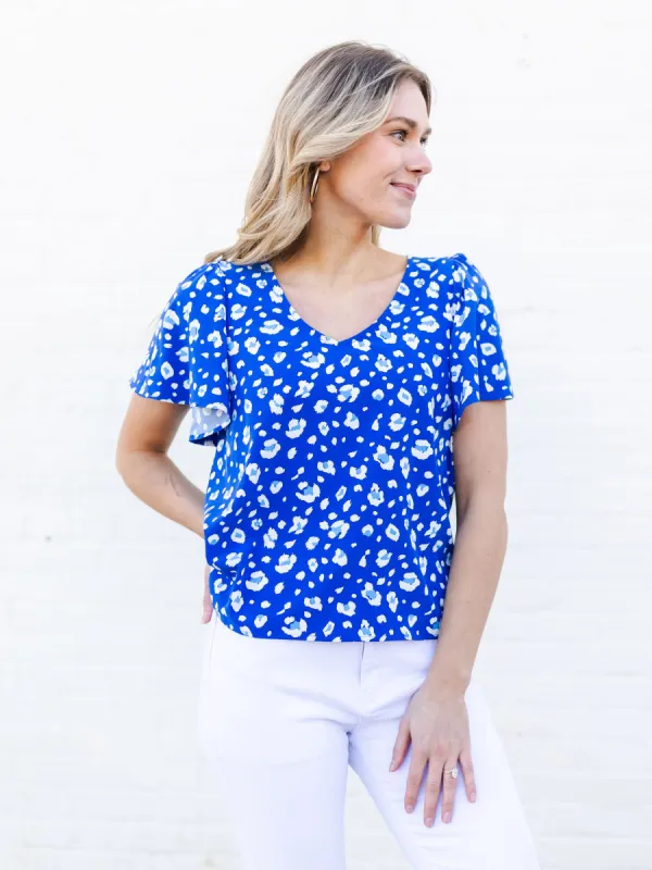 Paisley Top | Party Animal Blue + White sold by Michelle McDowell