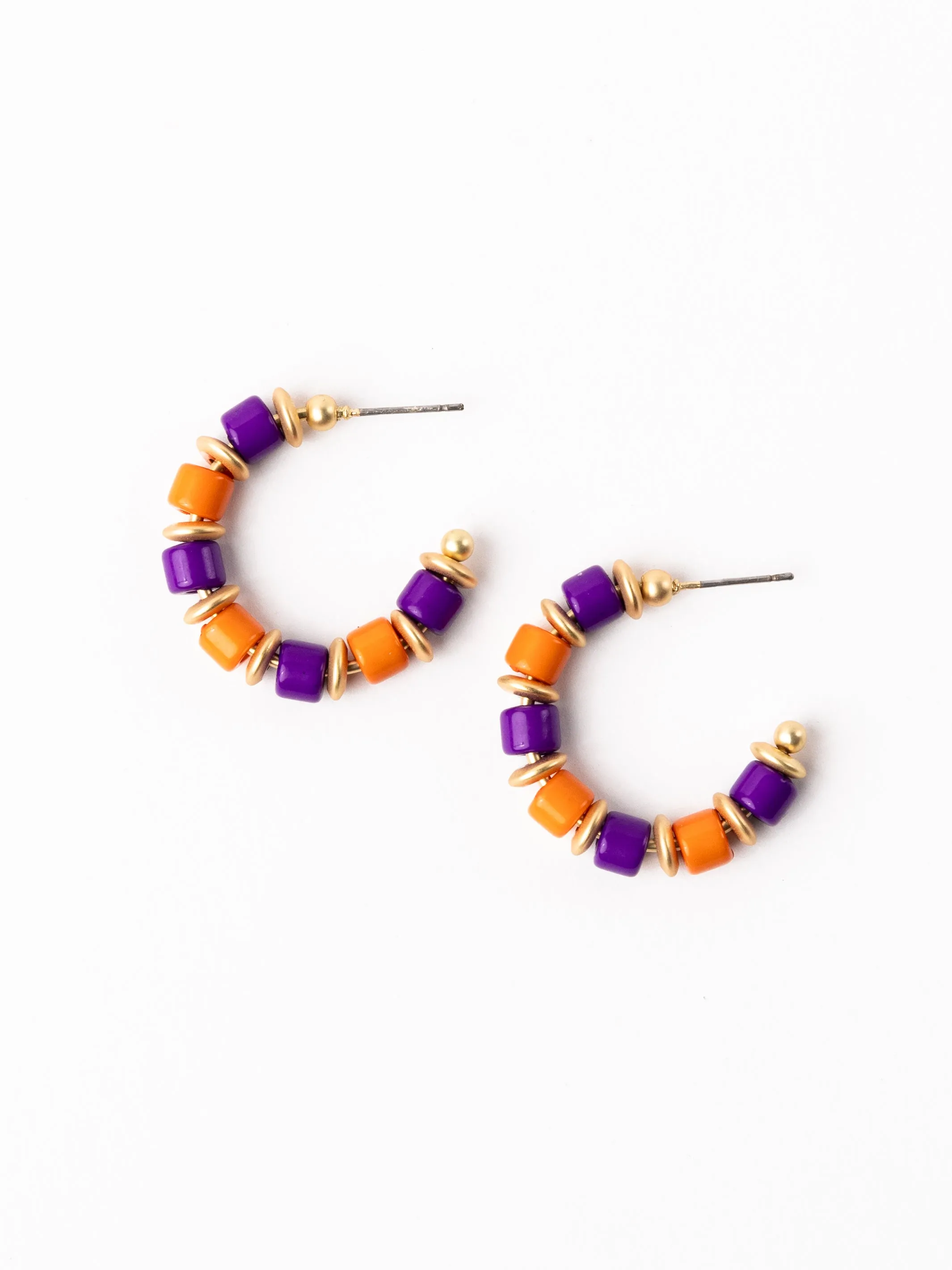 Cara Earrings | Purple + Orange sold by Michelle McDowell