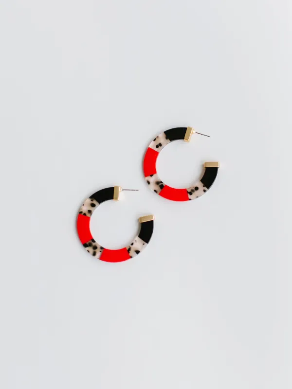 Melody Earrings | Red + Black sold by Michelle McDowell