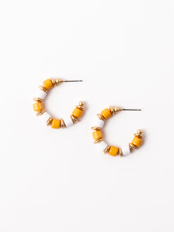 Cara Earrings | Orange + White sold by Michelle McDowell