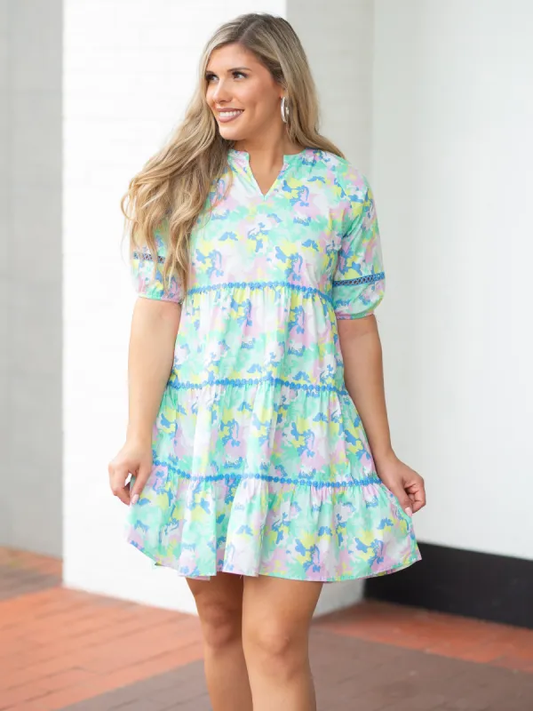FINAL SALE - Palmer Dress | Spring Blooms Blue sold by Michelle McDowell