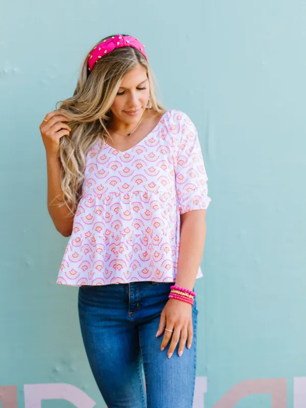 FINAL SALE - Sophia Top | Breezy Afternoon Pink sold by Michelle McDowell