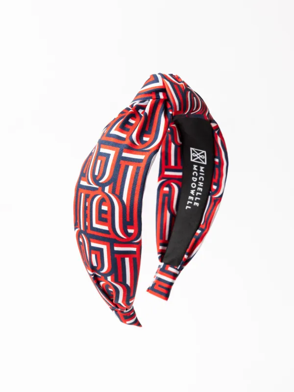 Luna Headband | Touchdown Red + Blue sold by Michelle McDowell