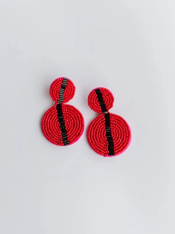 Colleen Earrings | Red + Black sold by Michelle McDowell