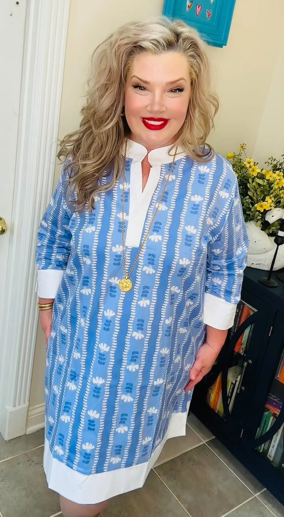 FINAL SALE - Camille Dress | Stem Stripes Blue sold by Michelle McDowell product image thumbnail 4