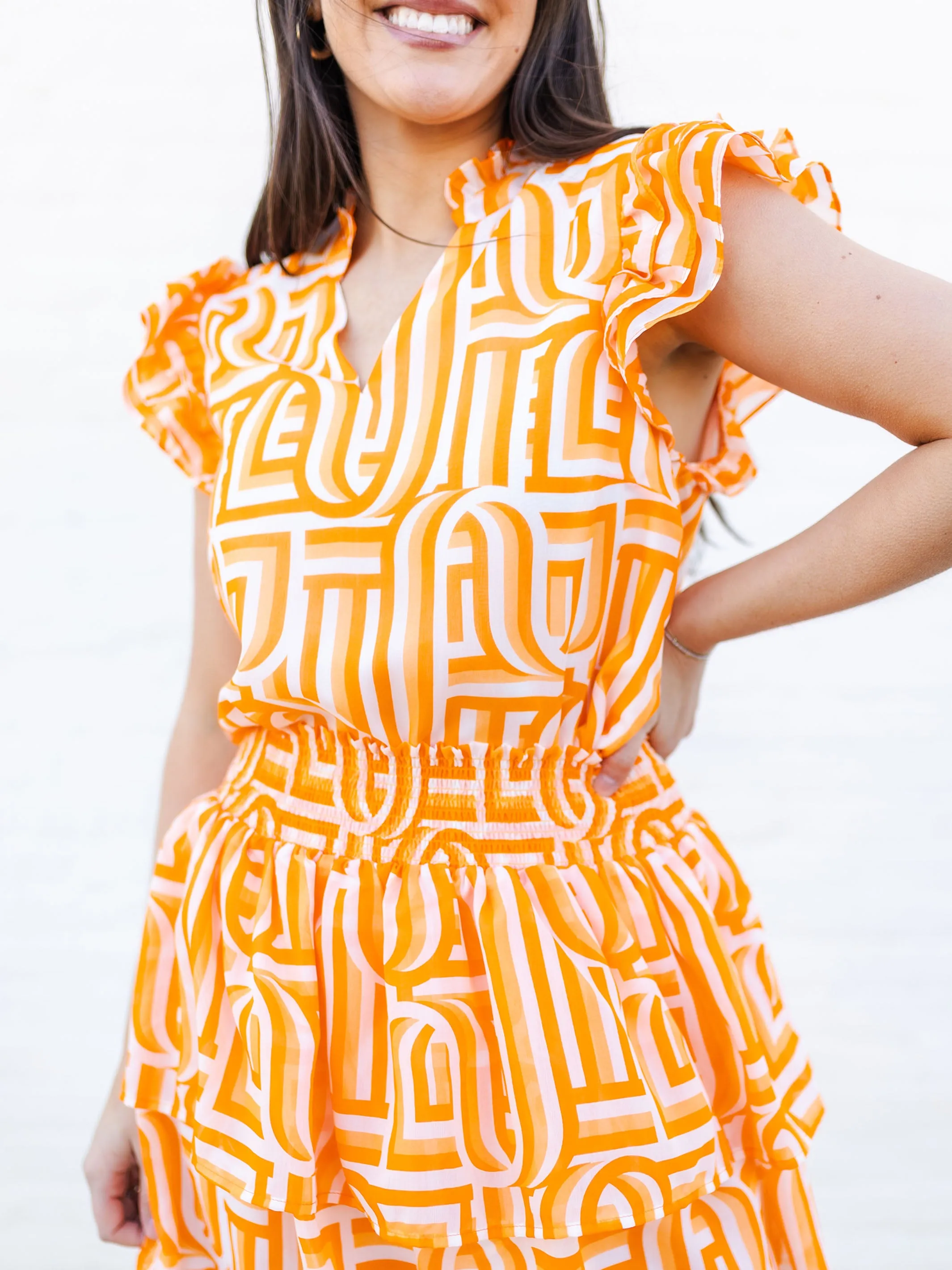 Marley Skirt | Touchdown Orange + White sold by Michelle McDowell product image thumbnail 4