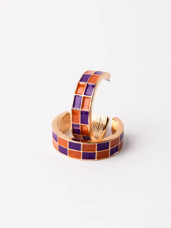 Sunny Earrings | Purple + Orange sold by Michelle McDowell