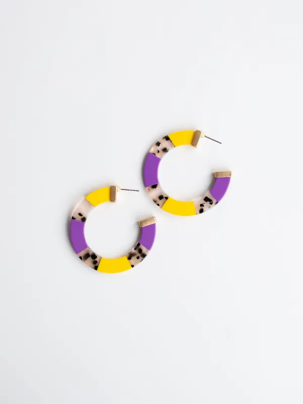 Melody Earrings | Purple + Gold sold by Michelle McDowell