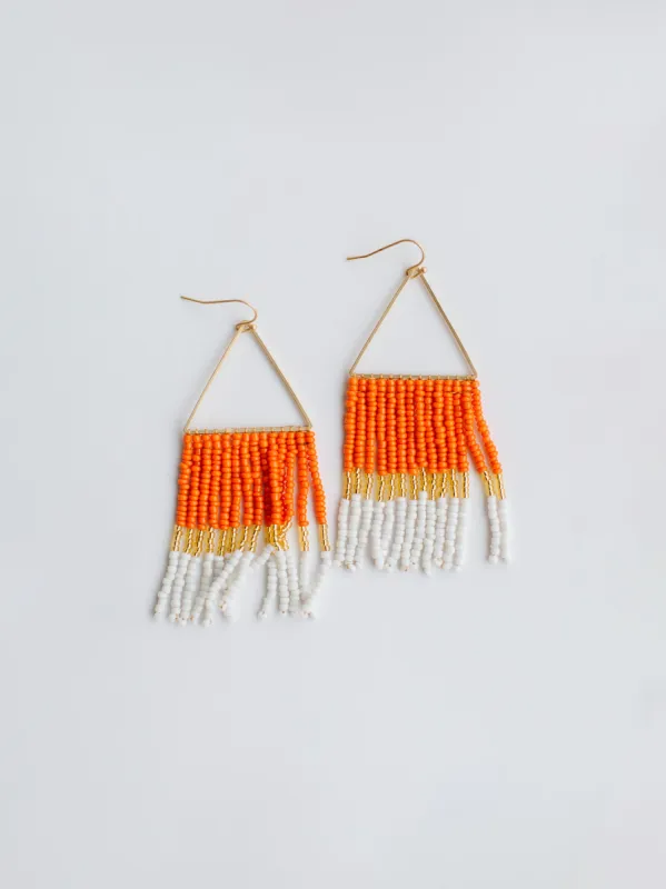 Greer Earrings | Orange + White sold by Michelle McDowell