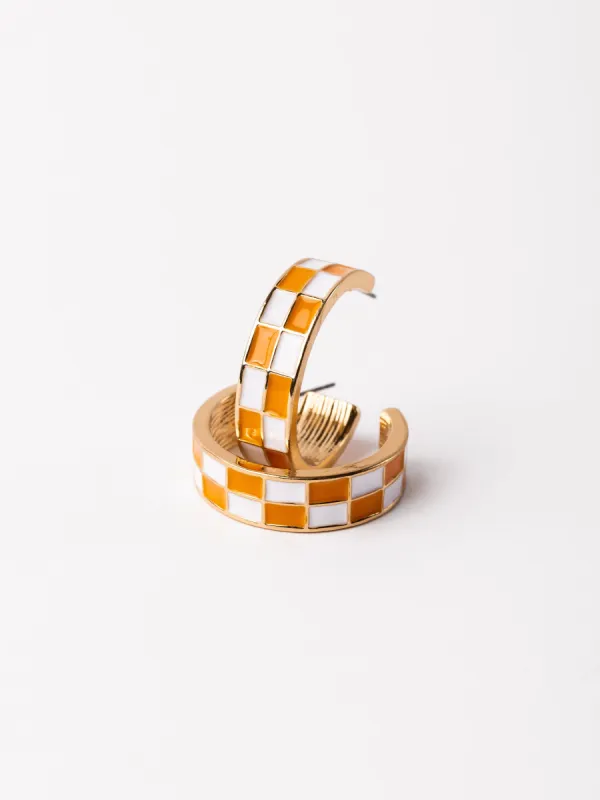 Sunny Earrings | Orange + White sold by Michelle McDowell