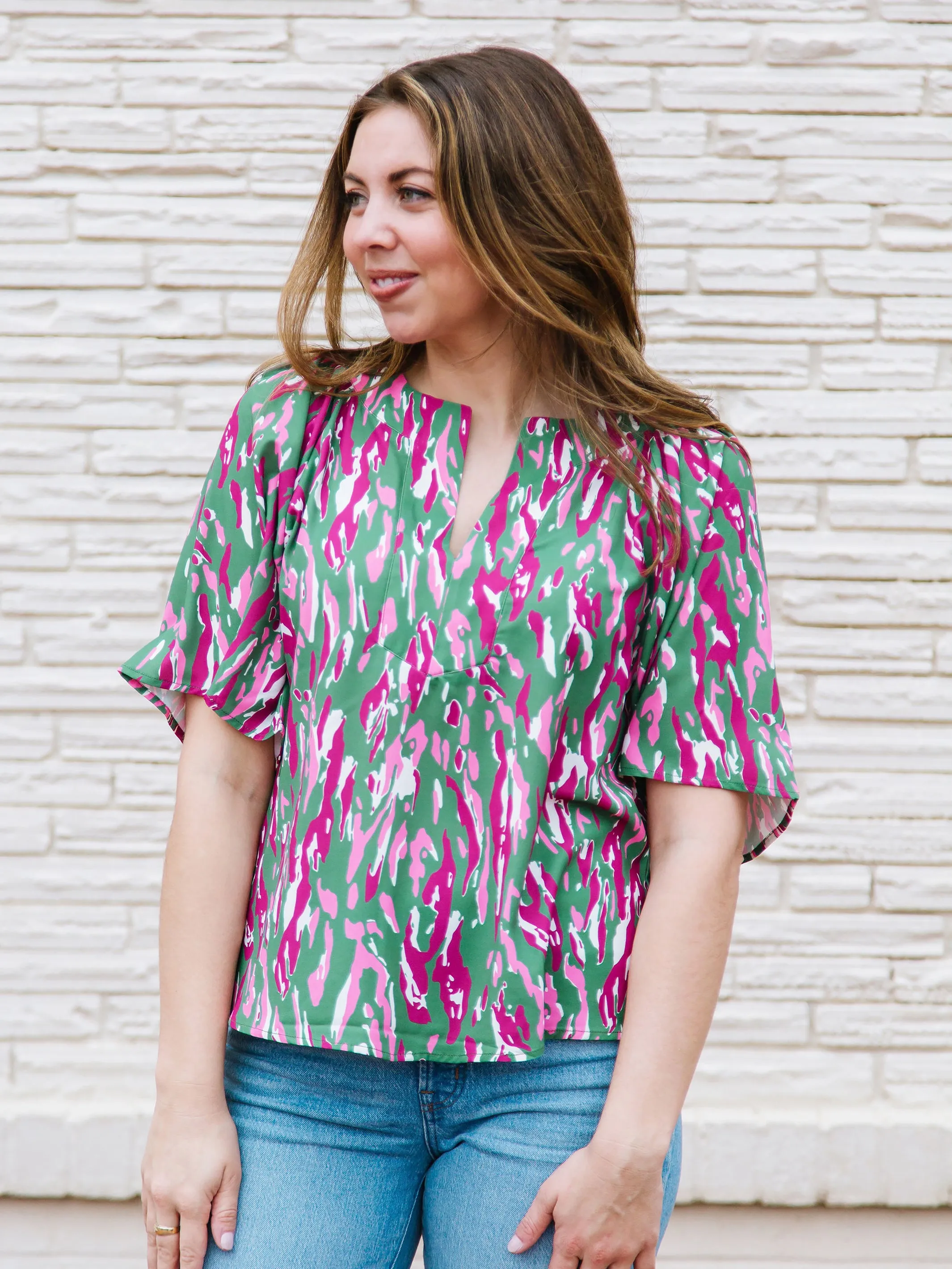 FINAL SALE - Lori Top | Tiger Tail Olive sold by Michelle McDowell product image thumbnail 2