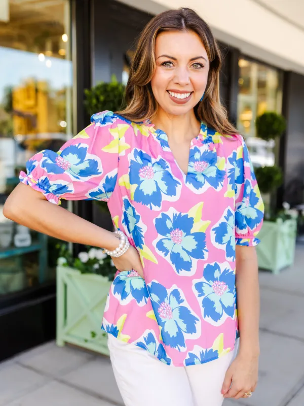 FINAL SALE - Malia Top | Sea Flower Pink sold by Michelle McDowell